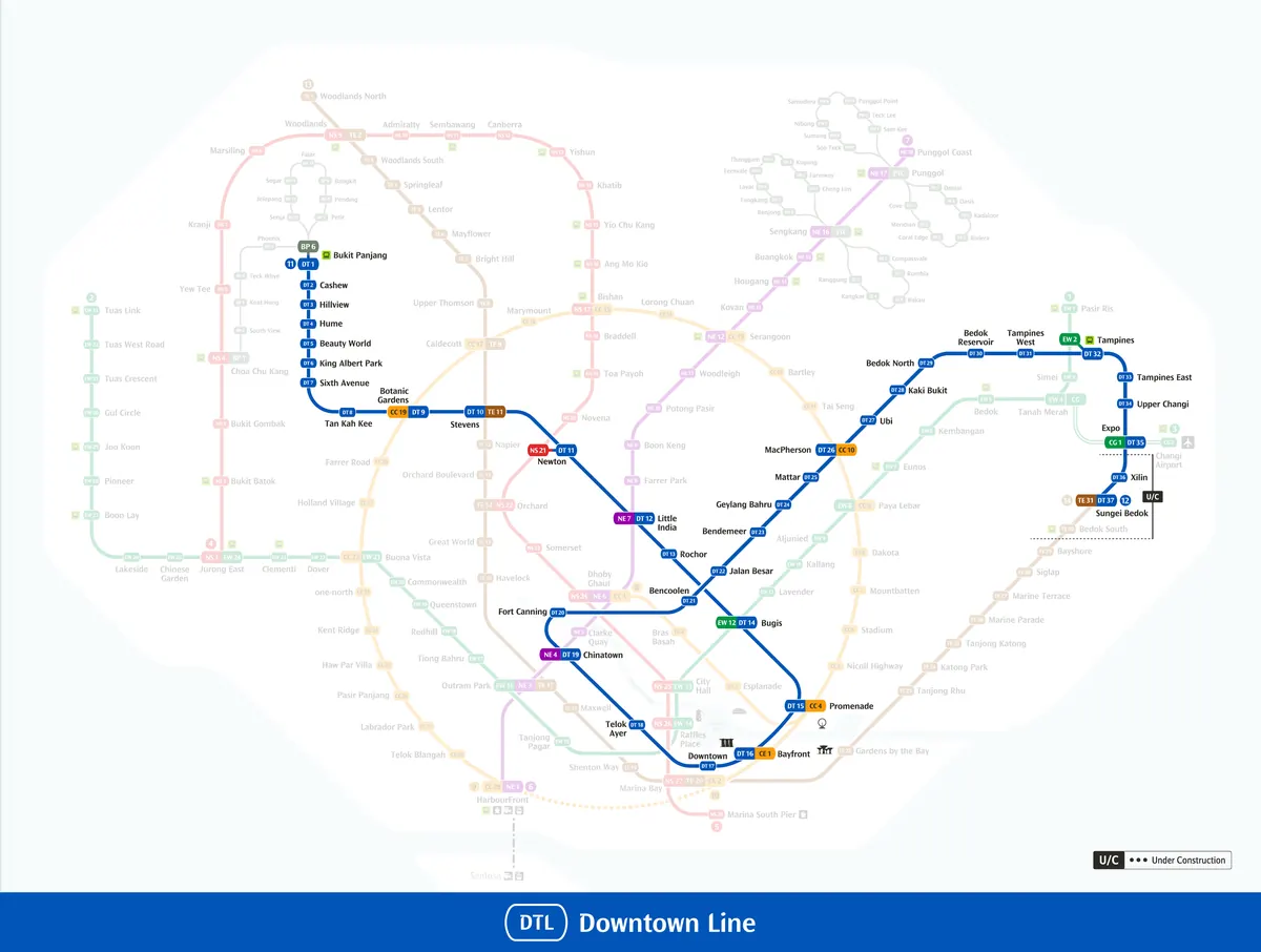 Downtown Line map