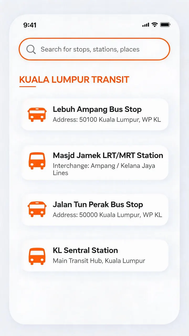Malaysia search — bus stops and routes from data.gov.my GTFS